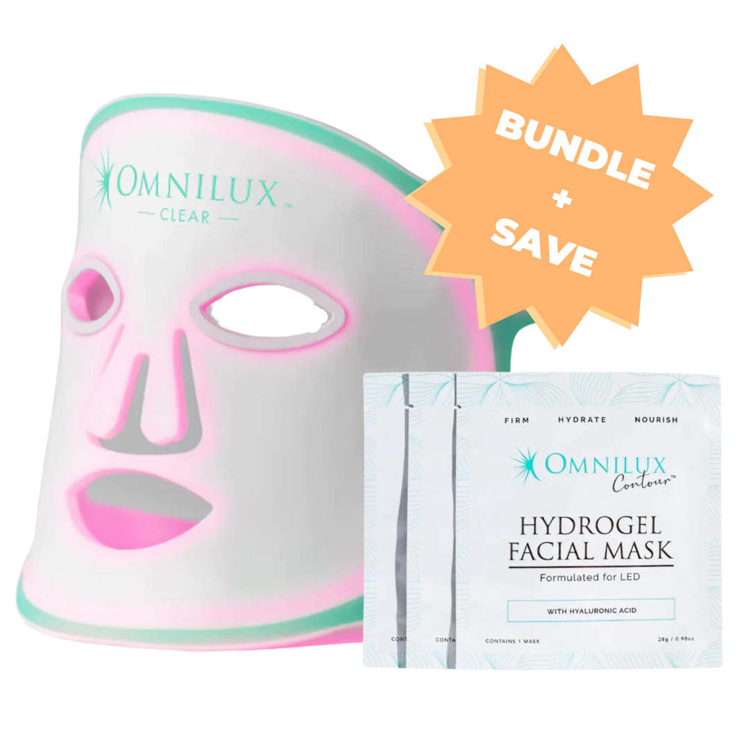 Omnilux Clear LED Face Mask + Sheet Mask Bundle