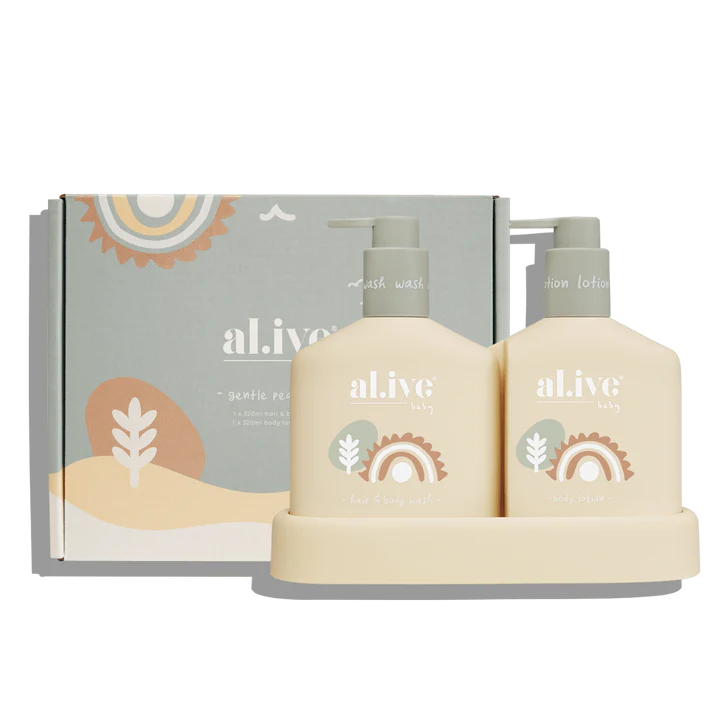 al.ive body Baby Hair/Body Wash &amp; Lotion Duo + Tray - Gentle Pear