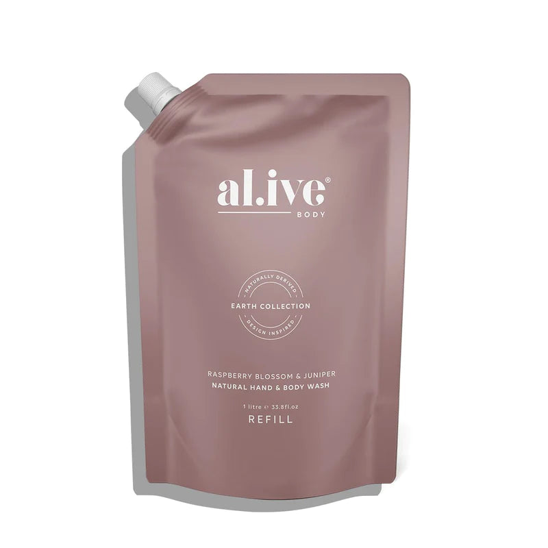 Alive Body Hand &amp; Body Wash Refill Pouch - Raspberry Blossom &amp; Juniper 1L