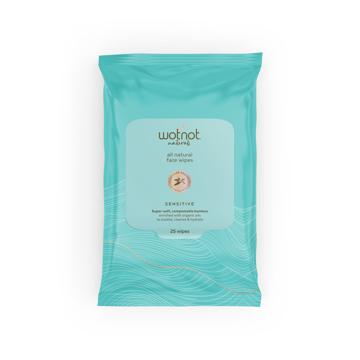 Wotnot Natural Face Wipes Soft Sensitive - All Skin Types 25pk