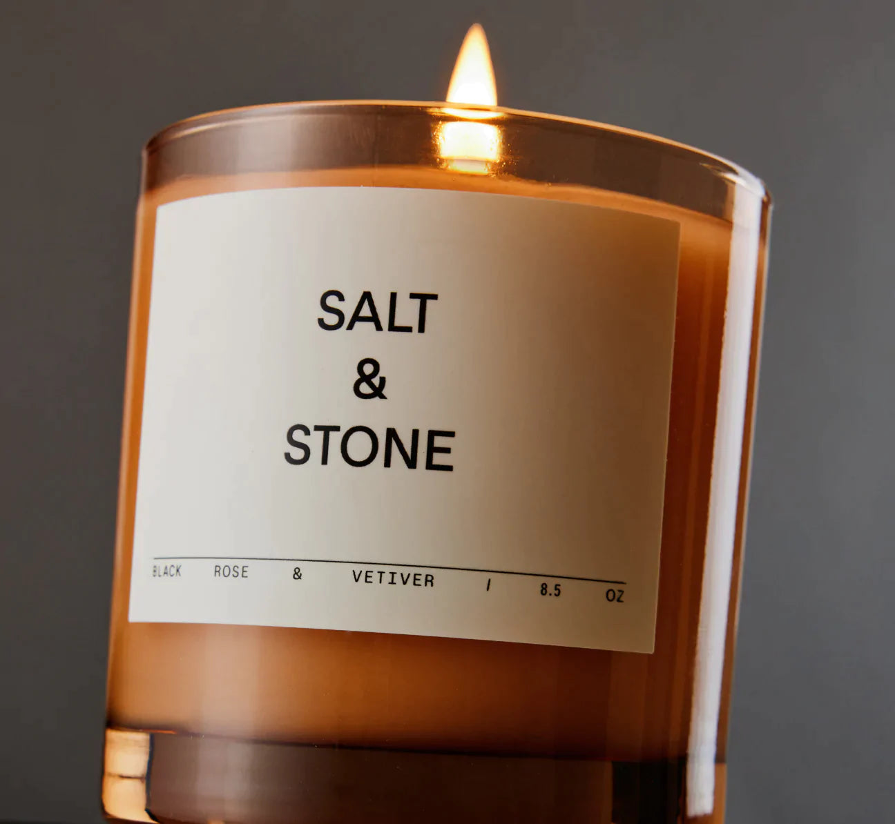 Salt & Stone 8.5oz Candle - Black Rose & Vetive