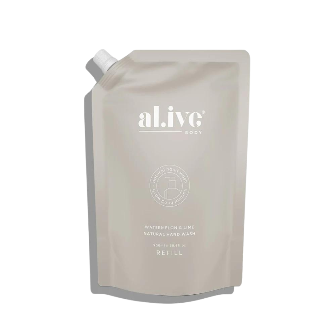 Alive Body Natural Hand Wash Refill Pouch - Watermelon & Lime 900ml