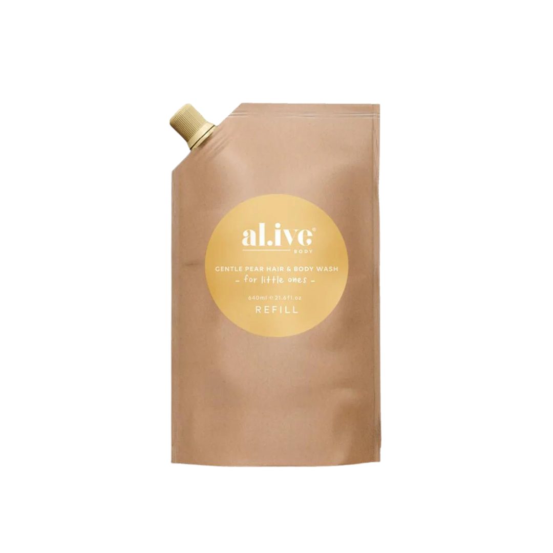 Alive Body Baby Hair &amp; Body Wash Refill Pouch - Gentle Pear 640ml