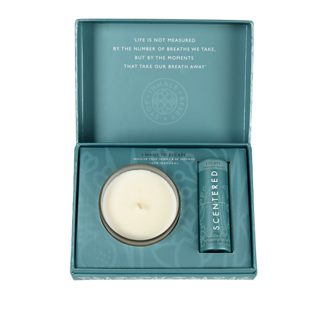 Scentered I Want To Escape Candle & Balm Gift Set