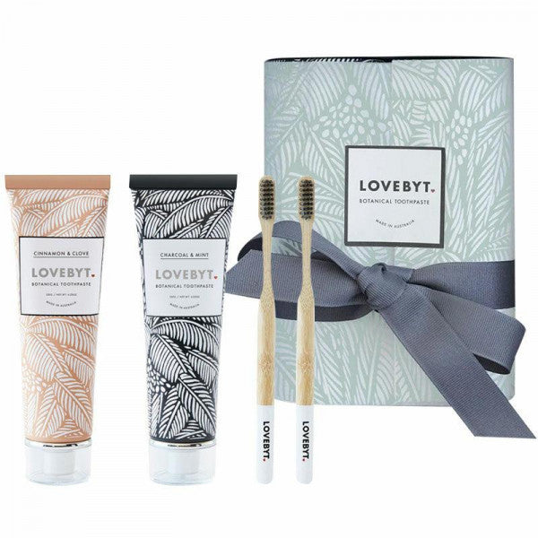 Lovebyt Gift Box - Charcoal & Mint + Cinnamon + Brushes