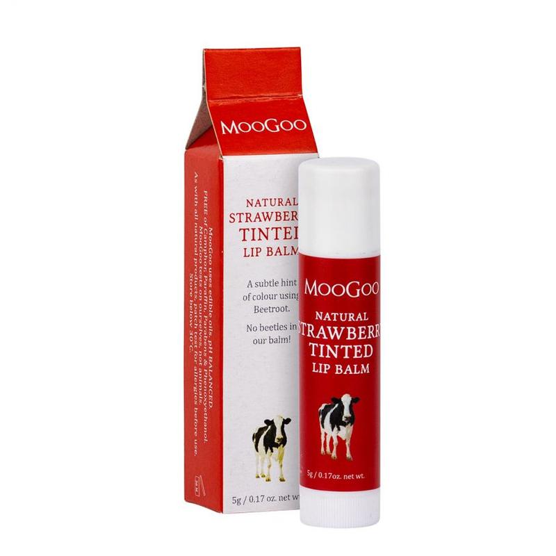 Moogoo Edible Lip Balm - Strawberry Tinted 5g